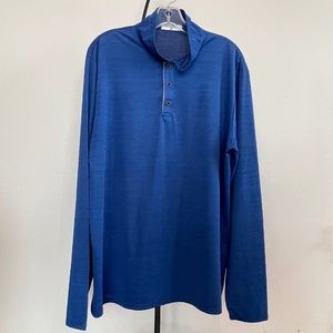 Derminpro Men's Henley Blue Size XL Mesh Breathable
